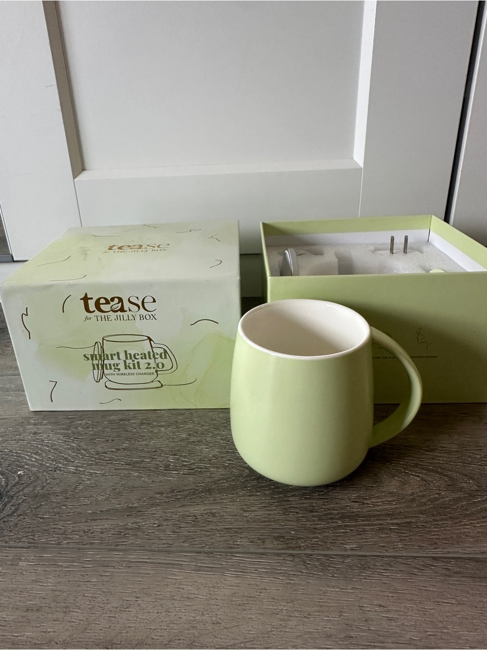 Jilly Box Tease Smart Heated Mug - Pale Green Ceramic